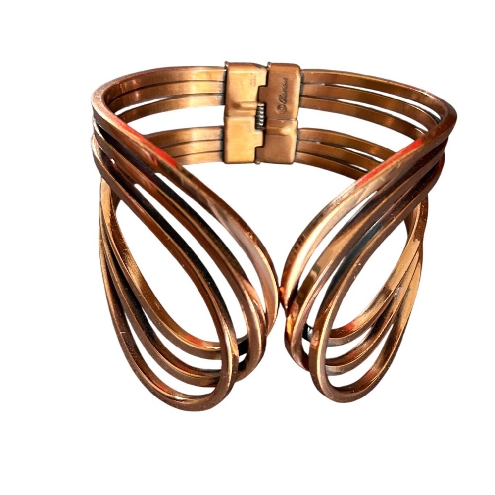 Renoir Vintage‎ Copper Cuff Bracelet Mid Century Modern Hinged Bangle